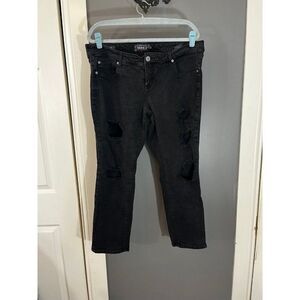 Torrid size 20 black distressed boyfriend fit jeans